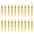 Feeding Syringes with Cap, Plastic Syringes for Liquid Pet Feeding Measuring Tool No Needle 10ml, (Yellow, 20 Pcs), Intended for Dog / Cat / Rabbits / Small Animal / Scientific Lab - color: Yellow