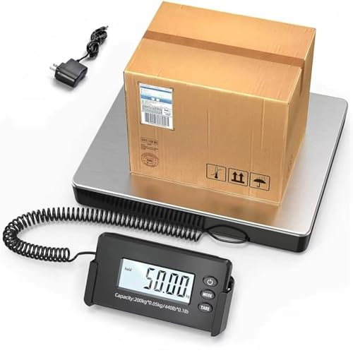 Shipping Scale for Package,440 LBS High Precision Wall Mounted Postal Scale,Digital Weighing Scale for Warehouse/Office/delivery Company, Includes Adapter and Product Manual