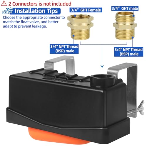 Water Trough Float Valve for Stock Tank,Automatic Livestock Waterer Level | Stock Water Tank Float Valve for Livestock Pond Farm Cattle Goat Horse Swimming Pool,Autofill Livestock Waterer Level Control - style: Stock Tank Float Valve-1PCS