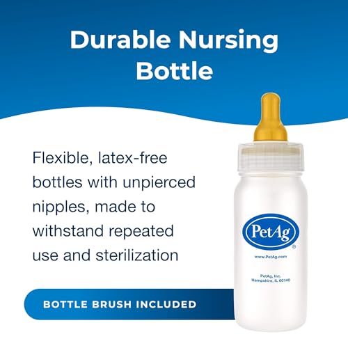 Pet-Ag Nurser Bottle - 4 oz, Pack of 4 - Promotes the Natural Feeding of Liquids - Designed for Larger Animals - Durable & Easy to Clean