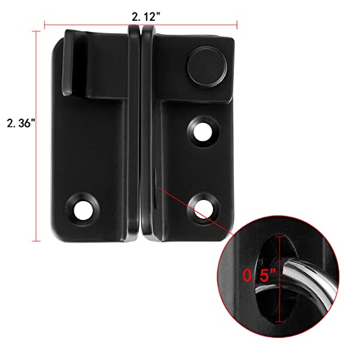 2 Set Black Flip Latches with Padlock Hole，2.36”x2.12”Slide Bolt Latch_R | Stainless Steel Sliding Barn Door Lock ,for bedroom,drawer,Wine Cabinet,cabinet,garage,window,pet enclosures - color: Black Right Open_2 Pack