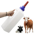 3L Large Capacity Calf Nursing Bottle Screw on (White, red,Blue) | Calf Bottle with Nipple,Food Grade PE Milk Feeding Bottle with Anti-Slip Handle,Livestock Farm Feeding Supplies - color: White, red,blue