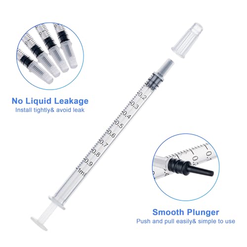 12pack 1ml Syringes Without Needle Plastic for Liquid, Measuring, Ink Refilling, Oil, Liquids Glue Applicator, With Cap - style: 1ML