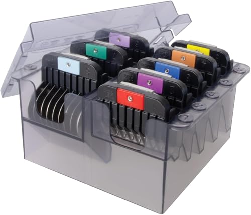 Wahl Pro Animal Stainless Steel Attachment Comb Set, Multicolor 1 | 8 Cutting Lengths, Color-Coded Dog and Cat Clipper Guides, Animal Grooming Essentials, Snag-Free Cutting - color: Multicolor 1