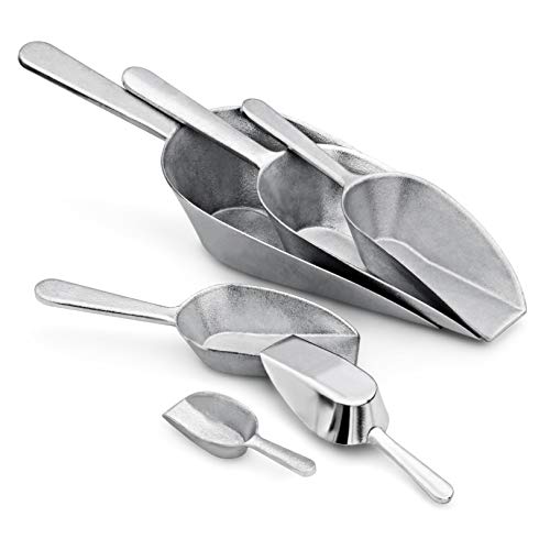 New Star Foodservice One-Piece Cast Aluminum Flat Bottom Bar Ice Flour Utility Scoop, 2-Ounce, Silver - size: 2-Ounce