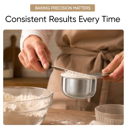 Color Up ⅓ Cup Measuring Cup (80 ml) – Premium Chrome Stainless Steel, Accurate for Wet & Dry Ingredients, Embossed Markings, Easy-Pour Spouts, Dishwasher-Safe, Kitchen Essential - size: 1/3 Cup (80 ml) Stainless