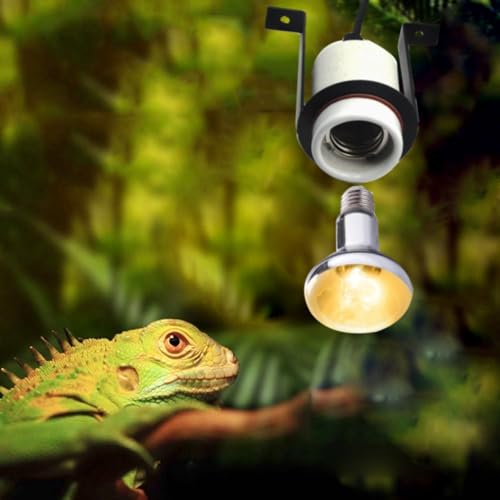 2-Pack Reptile Ceramic Heat Lamp Holder Pet Heater Bracket Reptile Light Fixture for Heat Lamp Bulb Terrariums Habitat Lizard Tortoise(Bulb Not Included)