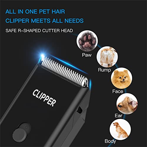 2-in-1 Professional Dog Grooming Kit - Low Noise, Waterproof, USB Rechargeable, and Safe Ceramic Blade - Gift for Dogs and Cats (Black) - color: Map005-black