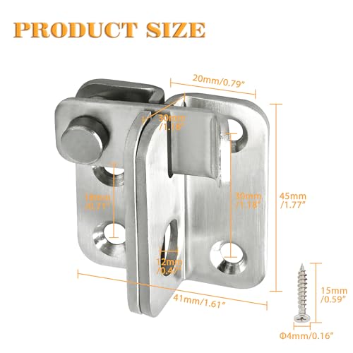 Alise Flip Latch Gate Latch,Shed Door Latch Barn Door Lock,Brushed,S-Size | Stainless Steel Door Lock Latches for Shed Barn Wooden Fence Chicken Dog Cage Window Cabinet Backyard Garage - color: Brushed Nickel, size: Small Size (SS)