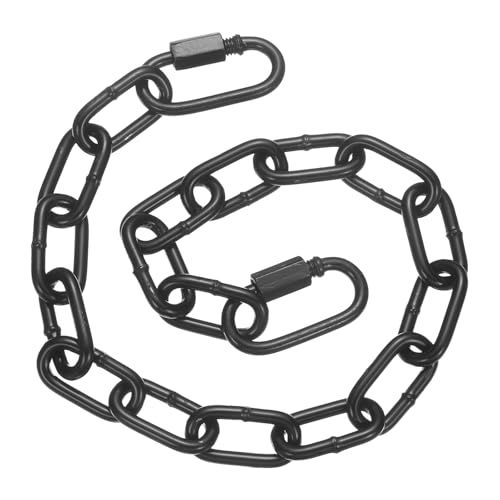 PATIKIL Gate Chain Lock, 19 in x 4mm Dia Alloy Steel Hanging Chain Lock with 2 Clasps for Stall Barn Fence Gate Hammock Swing Punching Sandbag Yoga Gym, Black