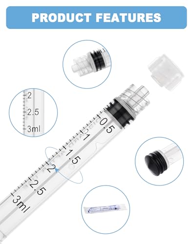3mL Syringes without Needle, Sterile, Individually Wrapped | Luer Lock Syringe with Cap, Accurate Liquid Measurement for Lab Use and Home Care, 10 Pack - style: 3ML