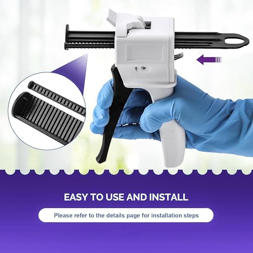 1 PCS Dispenser Gun, 50ml Dispensing Gun Kit，1:1 | Including cylinder and nozzle，Impression Mixing Dispensing Dispenser AB Gun 1:1 (50ML-1:1)