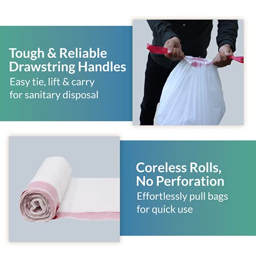 Reli. 6-10 Gallon Trash Bags Drawstring | 500 Count Bulk | 22"x23" | White Trash Can Liners | 6, 8, 10 Gallon Drawstring Garbage Bags | Small - Medium