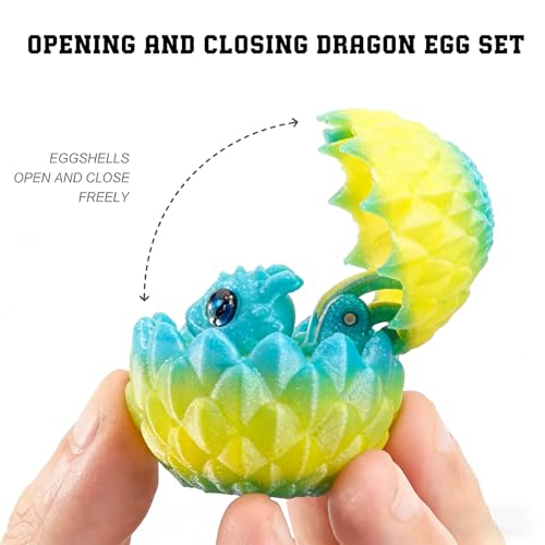 Mini 3D Printed Toys Dragon Eggs, Prefilled Easter Dragon Eggs with Dragon Inside, 3D Printed Fidget Toys for Stress Relief, Easter Basket Stuffers & Surprise Gifts for Boys and Girls (15 Pack) - color: Easter