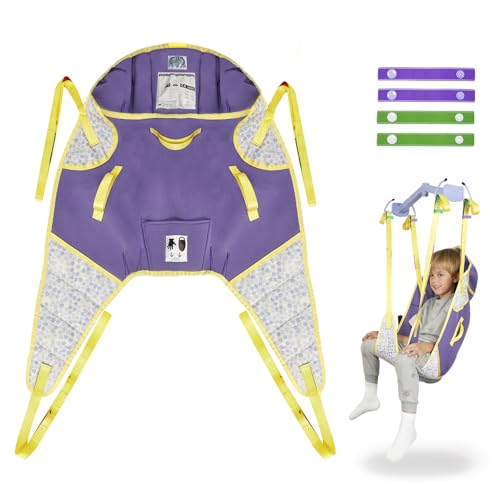 Children Patient Lift Sling, Dreamy Cloud Printed Transfer Sling for Child, Adjustable Medical Lift Aid for Home Use, Up to 110kg (5-8 Years Old) - size: 5-8 Year old