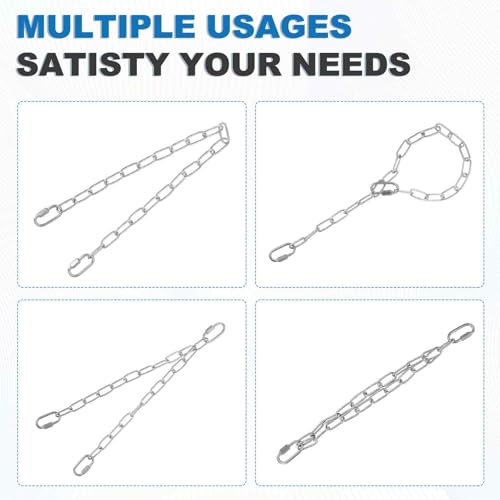 PATIKIL Gate Chain Lock, (23.7Inch, Silver) (1 Pcs)304 Stainless Steel Hanging Chain Lock for Stall Barn/Cabinet/Fence/Hammock/Pet Cages - size: 23.7Inch