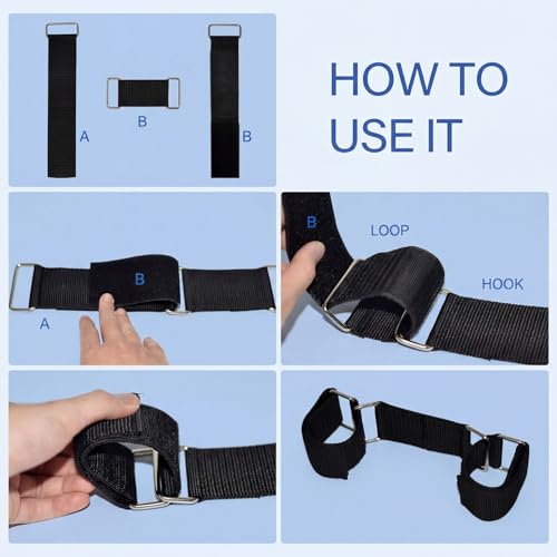 Adjustable Livestock Hobbles for Goats & Calf, Black Nylon Milking & Restraint Kit，Secure Binding Tool for Nigerian Dwarf, Nubian, Mini Goats Prevents Pawing & Kicking During Milking Hoof Care