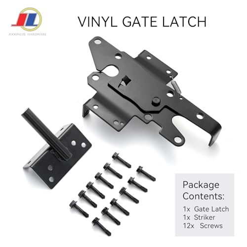 Self-Locking Gate Latch, Gravity Fence Latch, 1 Pack | Self-locking gravity gate latch for wood, metal and vinyl gates; weather-resistant automatic outdoor fence hardware, 1 pack. - size: Vinyl Fence