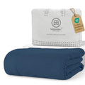 Threadmill Luxury Cotton Blankets for Twin Size Bed | All-Season 100% Cotton Twin Blanket for Bed | Herringbone Soft & Cozy Fall Thermal Blanket, 350GSM, 68x92 inches | Folkstone Blue | All-Season Thermal Throw Blanket, Soft & Breathable, Cozy Moisture-Wi
