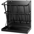 2 in 1 Wall Mount Hay and Grain Feeder, 25 Gallons Livestock Feeder | Galvanized Steel Wall Hay Rack, Hanging Hay Feeder with Mounting Kit for Goats Sheep Horse, Slow Feeder for Goats with Trough - color: Black