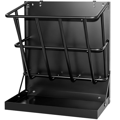 2 in 1 Wall Mount Hay and Grain Feeder, 25 Gallons Livestock Feeder | Galvanized Steel Wall Hay Rack, Hanging Hay Feeder with Mounting Kit for Goats Sheep Horse, Slow Feeder for Goats with Trough - color: Black