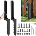 2 Pcs Fence Post Repair Kit, Heavy-Duty Fence Post Anchor Ground Stakes, Thickened Stabilizer for Repairing Tilted or Broken Wooden Posts (2) | STURDY and STABLE