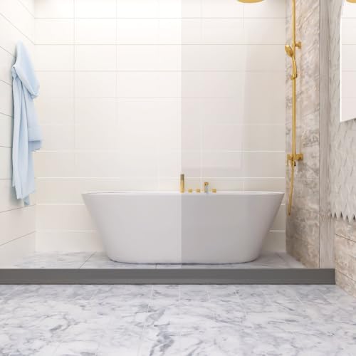 Raycity 3"H Shower Threshold Water Dam, Shower Water Guard, 67 Inch, Gray | Silicone Rubber Water Stopper for Walk in Shower, Water Barrier, Prevent Leaks, Suitable for Bathroom, Kitchen - color: Gray, style: 67 inch