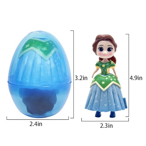 4 Pack Easter Jumbo Princess Deformation Prefilled Easter Eggs with Toys, Easter Party Favors Gift for Girls Boys, Toddlers Kids Easter Basket Stuffers Fillers, Classroom Prize for Easter Eggs Hunt - style: Princess