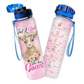 Just A Girl Who Loves Goats 32oz Water Bottle with Time Marker, Cute Funny Goat Farm Animal Gift for Women, Leakproof Lid with Strap, Daily Motivation Hydration Bottle - color: Goat