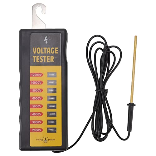 Generic Electric Fence Voltage Tester, 2000-12000V Wide Measurement Range with 8 Neon Lights, Portable Fault Finder, Ideal for Farms, Livestock & Ranch