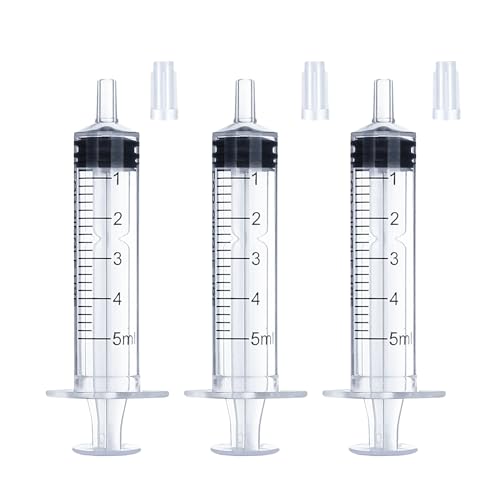 5ml Syringe for Liquid, Oral, Scientific Labs, Measurement, Dispensing, with Cap- 3 Pack 5ml Syringes - style: 5 ml