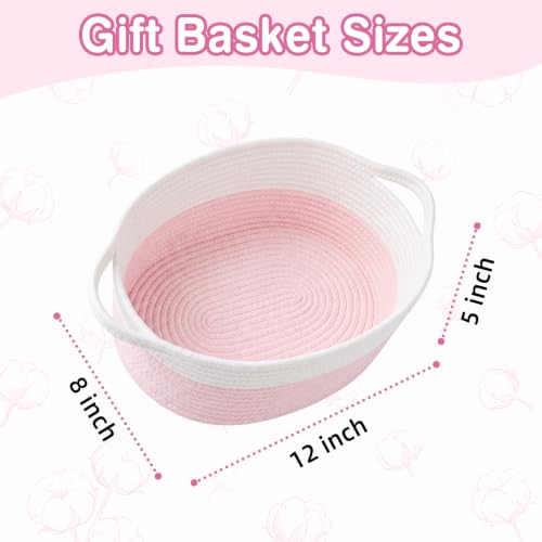 Yeezube Woven Basket Gift Basket Storage Baskets with Gift Bag Card Ribbon Tissue Paper for Wedding Gifts Empty Graduation Gifts Stuffers Baby Shower