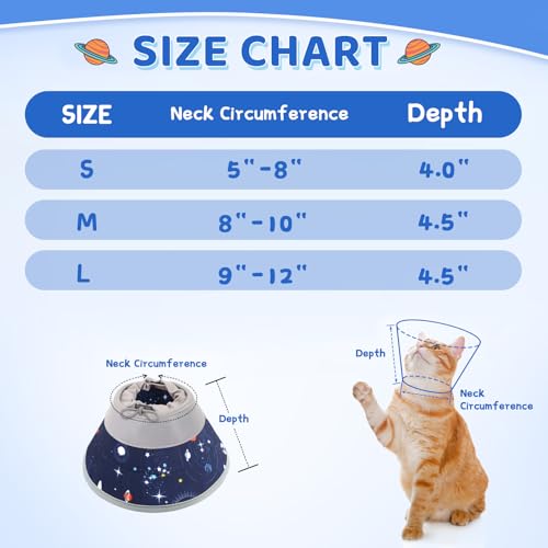 Cat Cone Collar Soft to Stop Licking, Adjustable, Foldable Lightweight Kitten Cones After Surgery Recovery for Cats & Kittens, Cat Cone Alternative, Easy Eating (Grey, L) - color: Grey, size: L