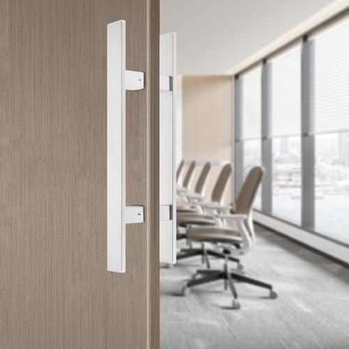 17 Inches Long 304 Stainless Steel Door Handle，Brushed Process Heavy-Duty Commercial Modern Door Pull Handle, for Doors with a Thickness of 12 mm, Silver