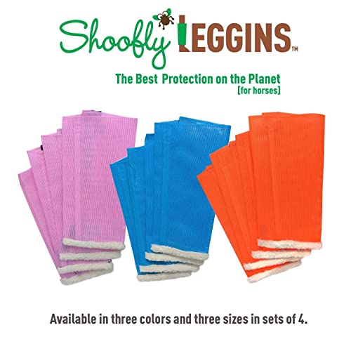 SHOOFLY Horse Leggins, Patented Loose Fitting Boots, Breathable Plastic Mesh (Blue/Mini)
