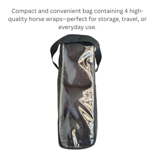 Horse Leg Bandage/Horse Leg wrap (Set of 4) Red, Blue, Navy Blue, and Black (Black) - color: BLACK