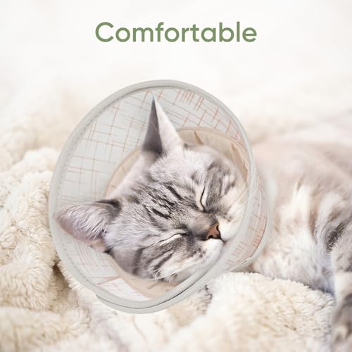 Supet Soft Cat Cone Collar to Stop Licking, Breathable Mesh Cone with Waterproof Liner Recovery Collar, for Kitten, Comfortable Elizabethan Alternative for Spay Neuter Grooming (S) - color: Orange Liner, size: S