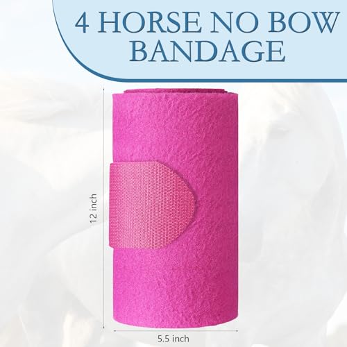 Set of 4 Horse No Bow Bandage 3D Contoured Standing Wrap Bandages Stable Nylon Horse Leg Wraps for Helping Prevent Horse from Tendon Damage and Keep Horses Clean and Safe(Purple) - color: Purple