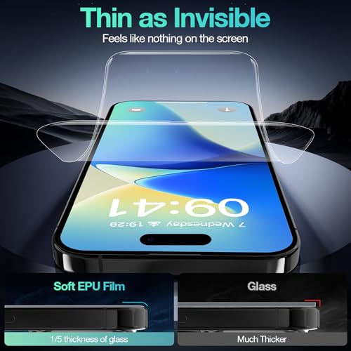 3 Pack Flexible Film Screen Protector for iPhone 16 Pro Max, Non-breakable Soft TPU Hydrogel Film for iPhone 16 Pro Max Screen Protector Film (NOT Glass) - size: iPhone 16 Pro Max