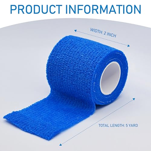 24 Pack Self Adhesive Bandage Wrap 2 Inch x 5 Yards Non-Woven Bandage,Vet Wrap Breathable Elastic Self-Adherent Tape for Stretch Athletic, Sports, Wrist, Ankle (Pets Too)(Mix) | Vet Wrap Breathable Elastic Self-Adherent Tape for Stretch Athletic, Sports,