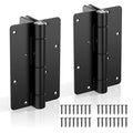 5-3/4" Adjustable Self Closing Aluminum Gate Hinges, Heavy Duty Gate Hinges for Metal Gates, Legged Door Hinges Fence Gate Hinge for Pool Gate, Aluminum Gate, 2pcs, Black