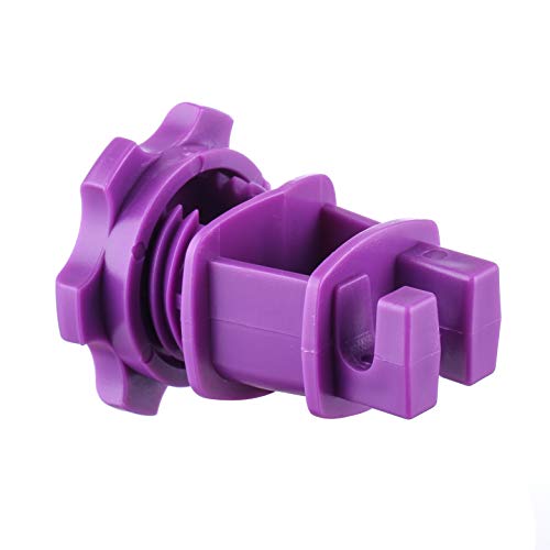 25-Pack Screw-Tight Electric Fence Round Post Insulator, Purple | Wire Holding ·Two-Piece Design · Fits Round Posts · For Wire & Polywire - color: Purple
