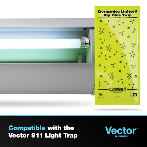 Catchmaster Pro Series Flying Insect Light Trap Replacement Board 5-PK, UV Light Fly Trap Refill, Adhesive Glue Boards, Bug Catcher, UV Lamp Mosquito Catcher, Home & Garage Pest Control - style: 911 Replacement Boards