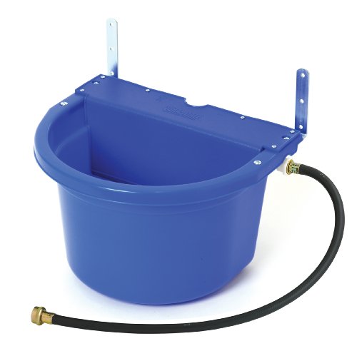 Little Giant® Automatic Animal Waterer | DuraMate Float Controlled Automatic Waterer for Livestock | Heavy Duty and Durable | Made in USA | 4 Gallon (Blue, 4 Gallon) | Float-Controlled Auto-Refill, Attached 30 Inch Hose Connects to Outdoor Tap, Metal Moun