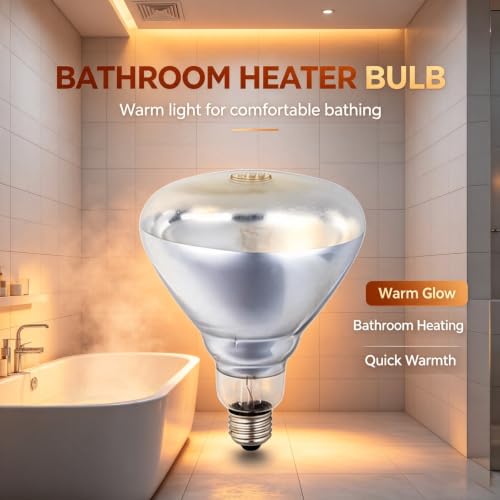 2 Pack 375W Food Heat Lamp Infrared Bulbs for Buffet, Parties, Fast Food, Bathroom,Chicks, Pet,Reptiles and Amphibians,Commercial Food Warmer Light. - color: 375w/Clear