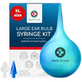 Medi Grade Ear Wax Removal Bulb Syringe 3.04 fl oz, Ear Cleaner Irrigation | Easy-squeeze ear syringe 90ml with quad stream tip, gentle ear cleaning tool for adults and kids, safe ear flushing at home - size: 90ml