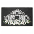 Stupell Industries Rustic Barn with White Roses, 30 x 18 | Outdoor Door Mat, Durable Non-Slip Woven Natural Texture, Recycled Rubber Backing | by Lettered and Lined