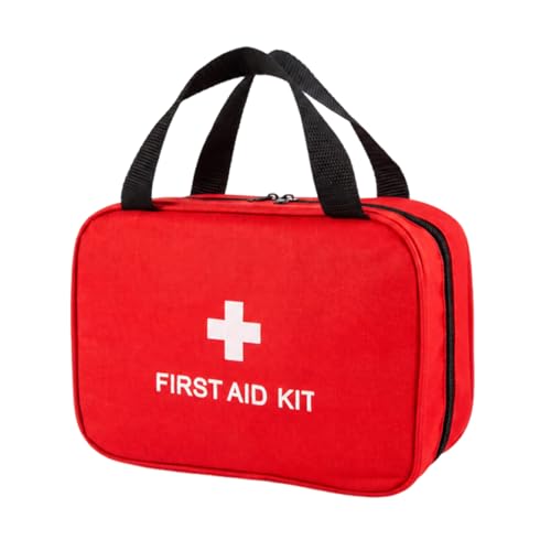 Red Empty First Aid Bag, Portable Oxford Cloth Emergency Medical Pouch, Compact First Aid Storage Bag for Travel, Outdoor, Home and Office