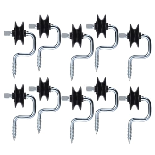 Electric Fence Wood Post Screw-in Corner Insulators Bracket, Black，10pcs | Wood Post Anchors, Corner Polyrope Insulators - style: B010-10pcs