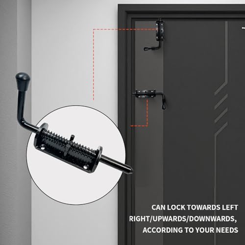 Spring Loaded Gate Latch Pin Barrel Bolt 8.5in x 1/2in Stem Durable Solid Steel Heavy Duty for Tailgate Black - 2pcs - style: Heavy Duty 2pcs - 8.5in black
